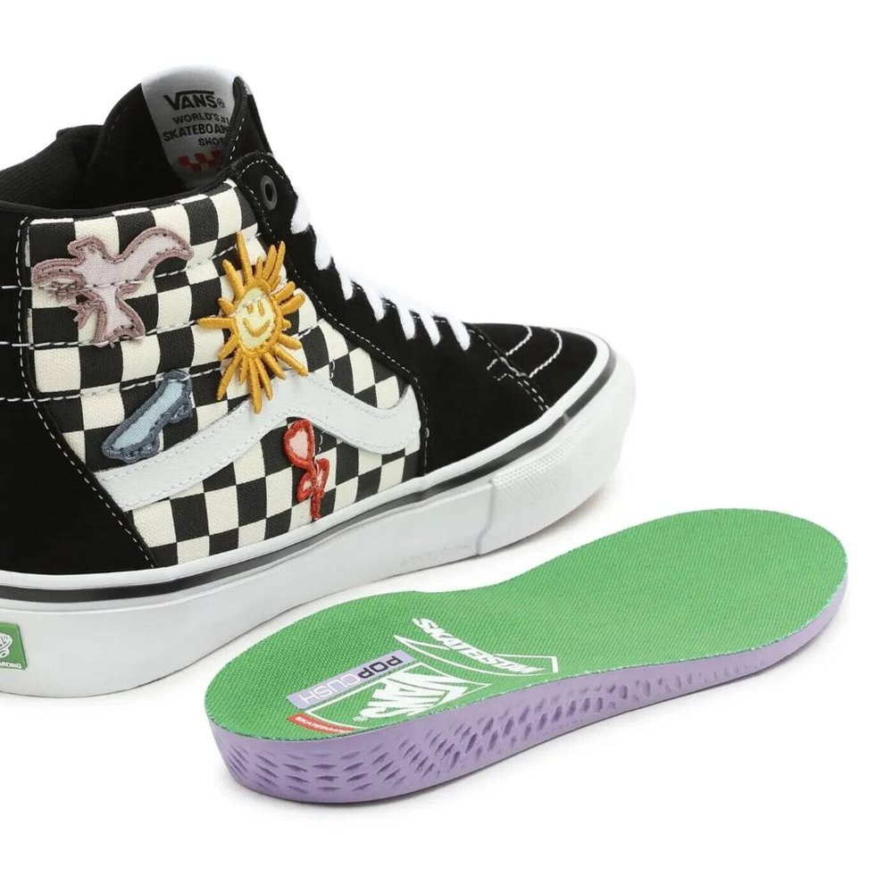 Vans SK8 Hi Skateistan Checkerboard Men's Classic Skate Shoes Size 7 - Picture 3 of 14